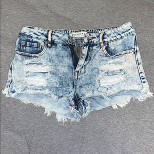 Acid Wash High-Waisted Shorts - Bullhead Denim Co.